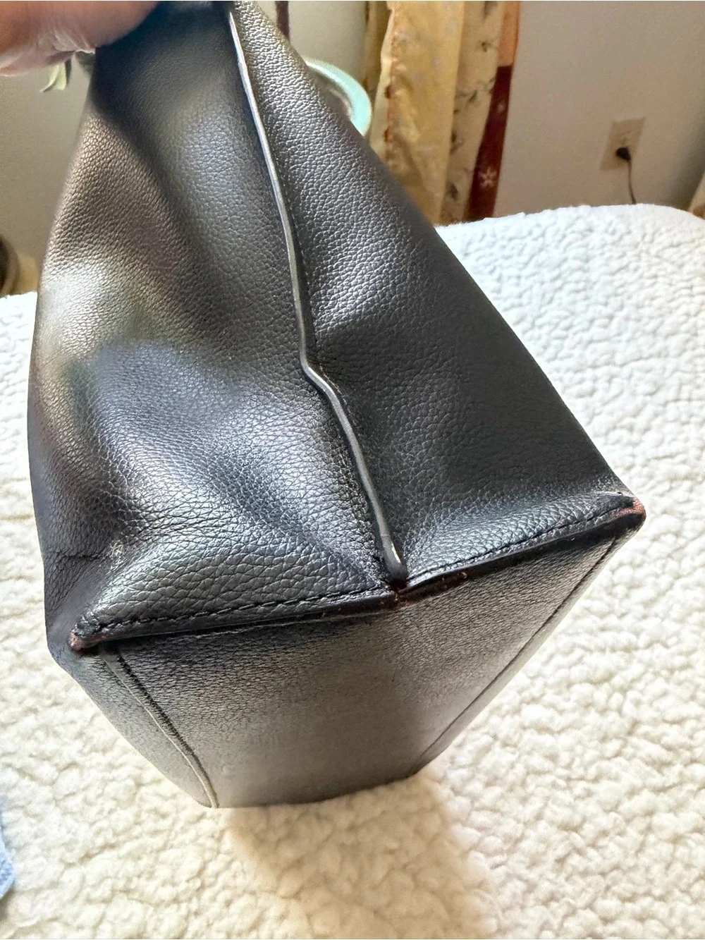 Coach Black Leather Tote with Red Interior Trim